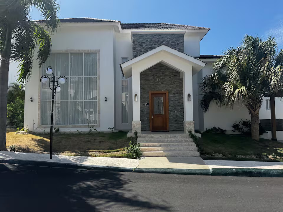 Front exterior of the AGC Rentals villa in Puerto Plata